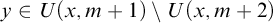 y element of upper U left parenthesis x comma m plus 1 right parenthesis minus upper U left parenthesis x comma m plus 2 right parenthesis