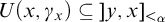 upper U left parenthesis x comma gamma Subscript x Baseline right parenthesis subset of or equal to right bracket y comma x right bracket Subscript less than Sub Subscript alpha Subscript Baseline
