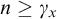 n greater than or equals gamma Subscript x