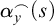 alpha Subscript y Superscript frown Baseline left parenthesis s right parenthesis