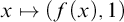 x right arrow from bar left parenthesis f left parenthesis x right parenthesis comma 1 right parenthesis