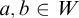 a comma b element of upper W