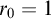 r 0 equals 1