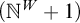 left parenthesis double struck upper N Superscript upper W Baseline plus 1 right parenthesis