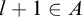 l plus 1 element of upper A