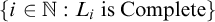 StartSet i element of double struck upper N colon upper L Subscript i Baseline is Complete EndSet