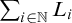 sigma summation Underscript i element of double struck upper N Endscripts upper L Subscript i