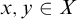 x comma y element of upper X
