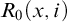 upper R 0 left parenthesis x comma i right parenthesis