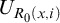 upper U Subscript upper R 0 left parenthesis x comma i right parenthesis