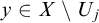 y element of upper X minus upper U Subscript j