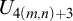 upper U Subscript 4 left parenthesis m comma n right parenthesis plus 3