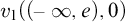 v 1 left parenthesis left parenthesis negative infinity comma e right parenthesis comma 0 right parenthesis