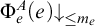 normal upper Phi Subscript e Superscript upper A Baseline left parenthesis e right parenthesis down arrow Subscript less than or equals m Sub Subscript e Baseline