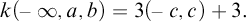 k left parenthesis negative infinity comma a comma b right parenthesis equals 3 left parenthesis negative c comma c right parenthesis plus 3 period