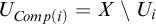 upper U Subscript upper C o m p left parenthesis i right parenthesis Baseline equals upper X minus upper U Subscript i