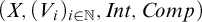 left parenthesis upper X comma left parenthesis upper V Subscript i Baseline right parenthesis Subscript i element of double struck upper N Baseline comma upper I n t comma upper C o m p right parenthesis