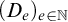 left parenthesis upper D Subscript e Baseline right parenthesis Subscript e element of double struck upper N