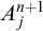 upper A Subscript j Superscript n plus 1