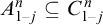 upper A Subscript 1 minus j Superscript n Baseline subset of or equal to upper C Subscript 1 minus j Superscript n