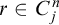 r element of upper C Subscript j Superscript n