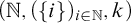 left parenthesis double struck upper N comma left parenthesis StartSet i EndSet right parenthesis Subscript i element of double struck upper N Baseline comma k right parenthesis