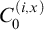 upper C 0 Superscript left parenthesis i comma x right parenthesis