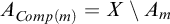 upper A Subscript upper C o m p left parenthesis m right parenthesis Baseline equals upper X minus upper A Subscript m