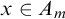 x element of upper A Subscript m