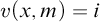 v left parenthesis x comma m right parenthesis equals i