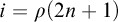 i equals rho left parenthesis 2 n plus 1 right parenthesis