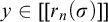 y element of left bracket left bracket r Subscript n Baseline left parenthesis sigma right parenthesis right bracket right bracket