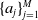left brace a Subscript j Baseline right brace Subscript j equals 1 Superscript upper M