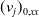 left parenthesis v Subscript j Baseline right parenthesis Subscript 0 comma x x