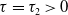 tau equals tau 2 greater than 0