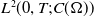 upper L squared left parenthesis 0 comma upper T semicolon upper C left parenthesis normal upper Omega right parenthesis right parenthesis