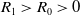 upper R 1 greater than upper R 0 greater than 0