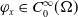 phi Subscript x Baseline element of upper C 0 Superscript normal infinity Baseline left parenthesis normal upper Omega right parenthesis