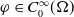 phi element of upper C 0 Superscript normal infinity Baseline left parenthesis normal upper Omega right parenthesis