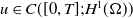u element of upper C left parenthesis left bracket 0 comma upper T right bracket semicolon upper H Superscript 1 Baseline left parenthesis normal upper Omega right parenthesis right parenthesis