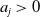 a Subscript j Baseline greater than 0