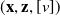 left parenthesis bold x comma bold z comma left bracket v right bracket right parenthesis