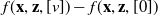 f left parenthesis bold x comma bold z comma left bracket v right bracket right parenthesis minus f left parenthesis bold x comma bold z comma left bracket 0 right bracket right parenthesis