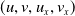 left parenthesis u comma v comma u Subscript x Baseline comma v Subscript x Baseline right parenthesis