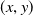 left parenthesis x comma y right parenthesis