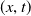 left parenthesis x comma t right parenthesis