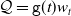 script upper Q equals monospace g left parenthesis t right parenthesis w Subscript t