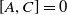 left bracket upper A comma upper C right bracket equals 0