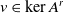 v element of kernel upper A Superscript r