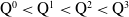 normal upper Q Superscript 0 Baseline less than normal upper Q Superscript 1 Baseline less than normal upper Q squared less than normal upper Q cubed